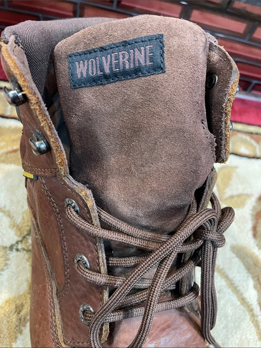 Wolverine Brown Leather Lace-Up Work Boots